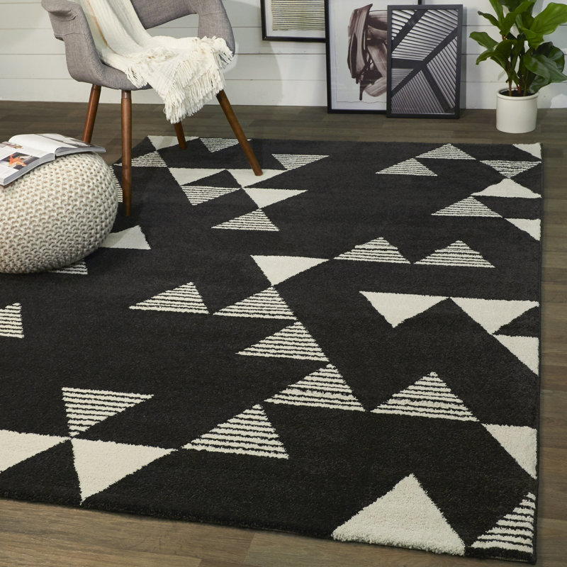 Oliver Shaffer Geometric Charcoal Area Rug Wayfair